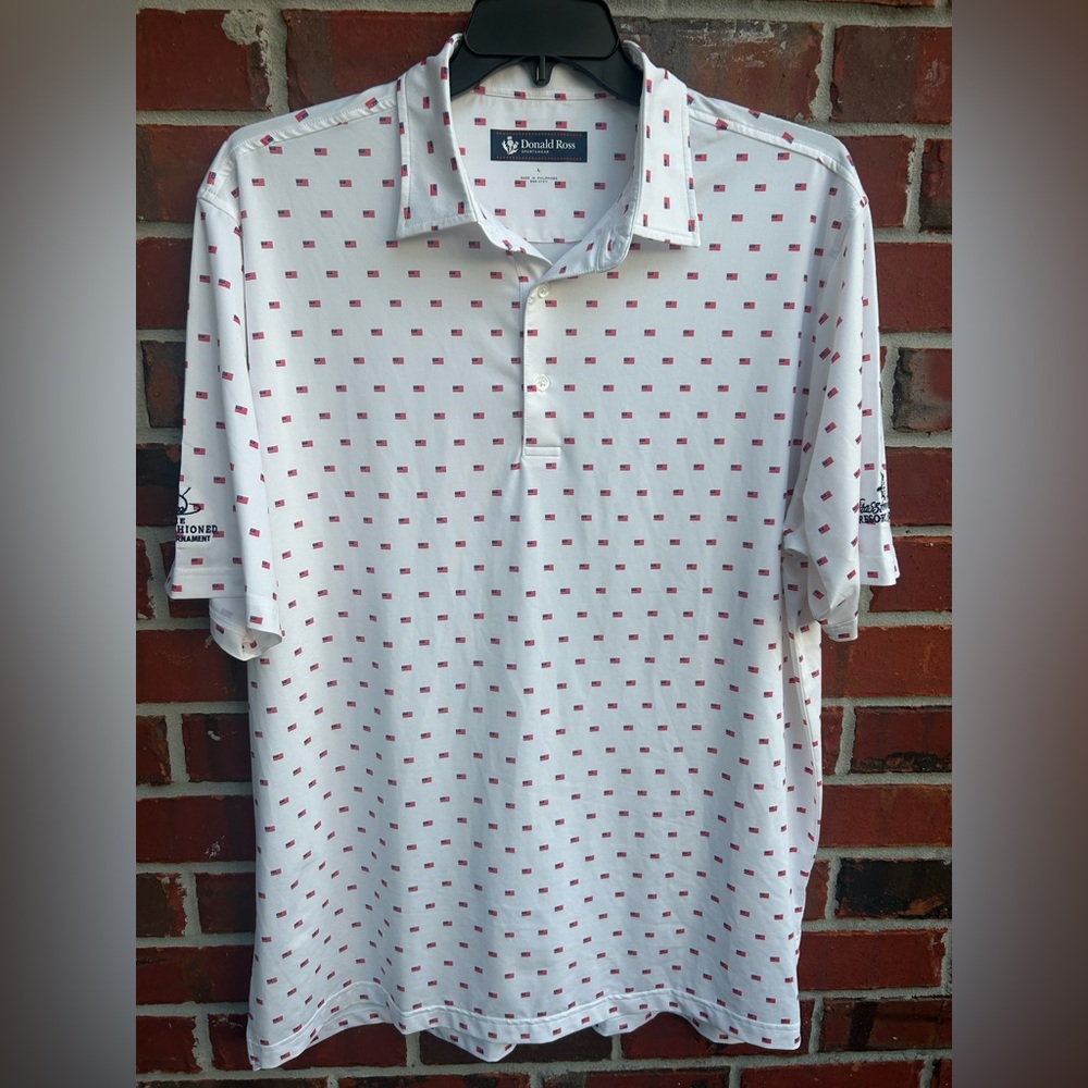 American flag golf polo